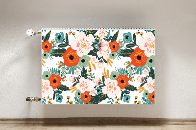 Magnetiskt radiatorskydd Färgglada blommor