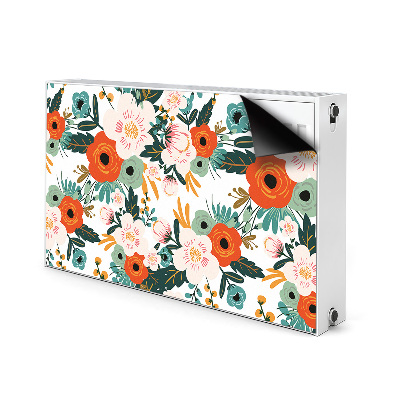Magnetiskt radiatorskydd Färgglada blommor