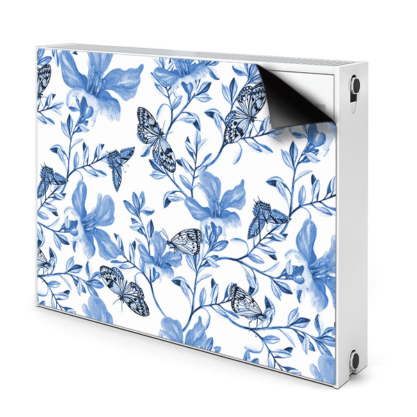 Magnetiskt radiatorskydd Blå blommor
