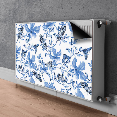 Magnetiskt radiatorskydd Blå blommor