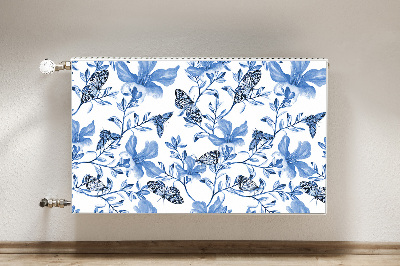 Magnetiskt radiatorskydd Blå blommor