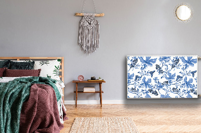 Magnetiskt radiatorskydd Blå blommor
