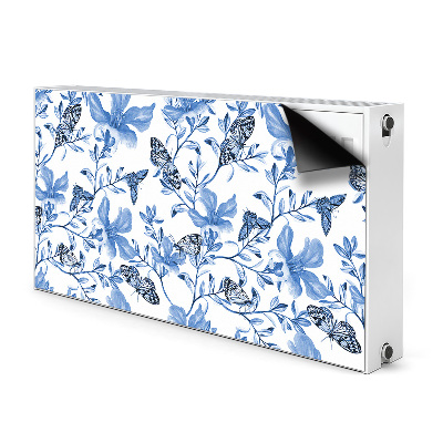 Magnetiskt radiatorskydd Blå blommor