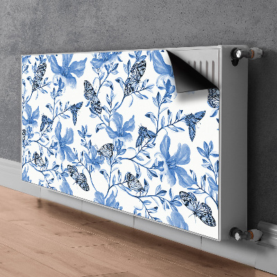 Magnetiskt radiatorskydd Blå blommor