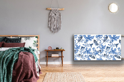 Magnetiskt radiatorskydd Blå blommor
