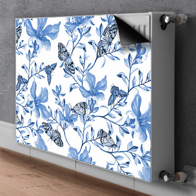 Magnetiskt radiatorskydd Blå blommor