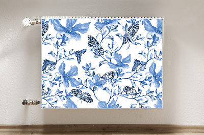 Magnetiskt radiatorskydd Blå blommor