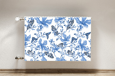 Magnetiskt radiatorskydd Blå blommor