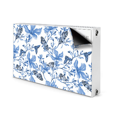 Magnetiskt radiatorskydd Blå blommor