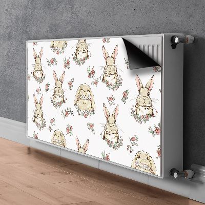Magnetisk radiatorkåpa Ljusbruna kaniner