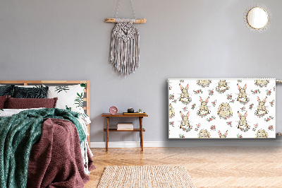 Magnetisk radiatorkåpa Ljusbruna kaniner