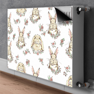 Magnetisk radiatorkåpa Ljusbruna kaniner