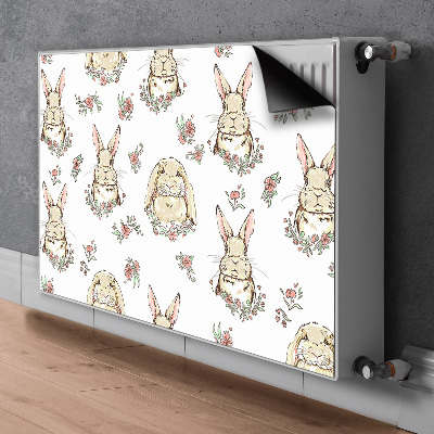 Magnetisk radiatorkåpa Ljusbruna kaniner