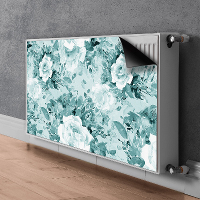 Magnetiskt radiatorskydd Blå blommor