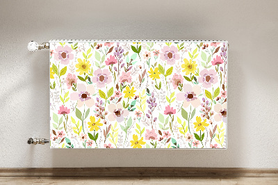 Magnetisk radiatorkåpa Färgglada blommor