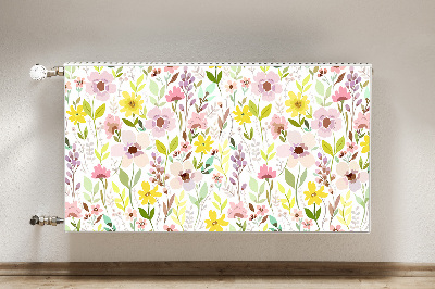 Magnetisk radiatorkåpa Färgglada blommor