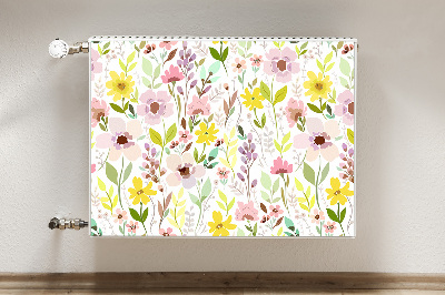 Magnetisk radiatorkåpa Färgglada blommor