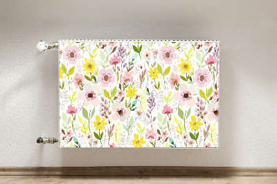 Magnetisk radiatorkåpa Färgglada blommor