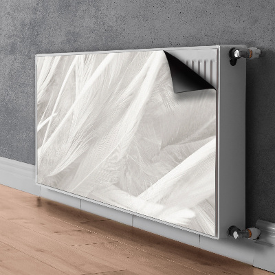 Magnetisk radiatorkåpa Vackra vita fjädrar
