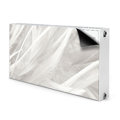 Magnetisk radiatorkåpa Vackra vita fjädrar