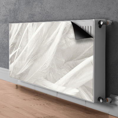 Magnetisk radiatorkåpa Vackra vita fjädrar