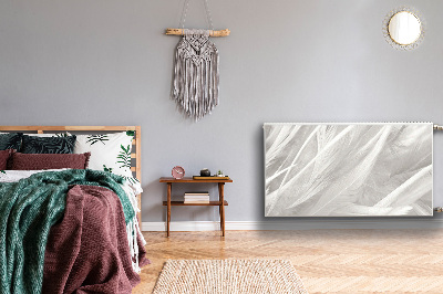 Magnetisk radiatorkåpa Vackra vita fjädrar