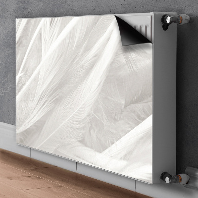 Magnetisk radiatorkåpa Vackra vita fjädrar