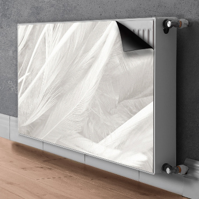 Magnetisk radiatorkåpa Vackra vita fjädrar