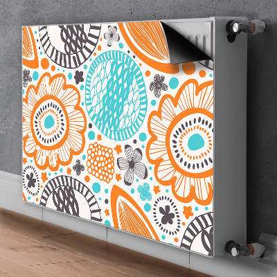 Magnetiskt radiatorskydd Pastellblommor