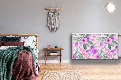 Magnetisk radiatorkåpa Blommönster
