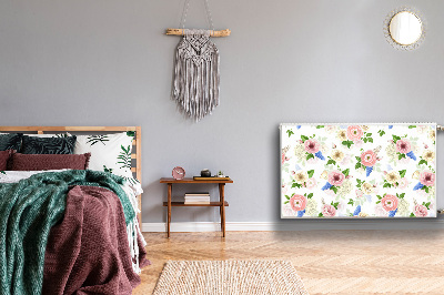 Magnetiskt radiatorskydd Ritade blommor