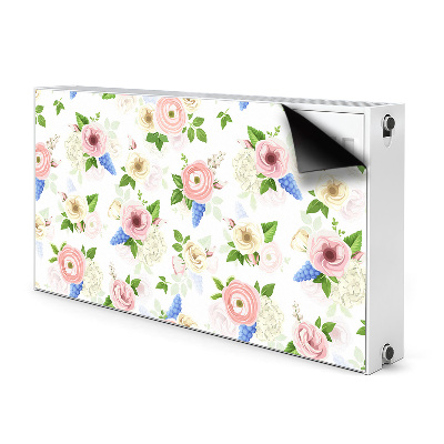 Magnetiskt radiatorskydd Ritade blommor