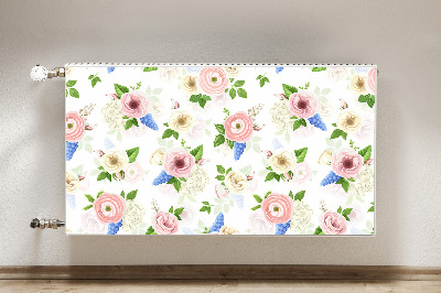 Magnetiskt radiatorskydd Ritade blommor