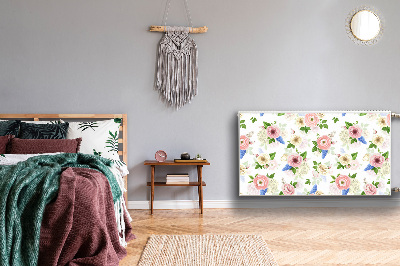 Magnetiskt radiatorskydd Ritade blommor