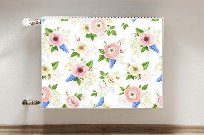 Magnetiskt radiatorskydd Ritade blommor