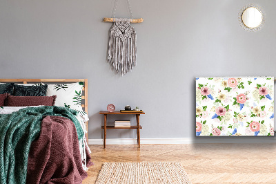 Magnetiskt radiatorskydd Ritade blommor