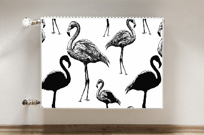 Magnetisk radiatorkåpa Flamingos i retrostil