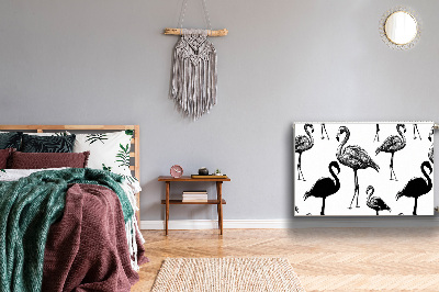 Magnetisk radiatorkåpa Flamingos i retrostil