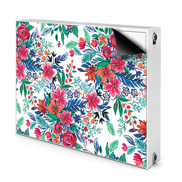 Magnetisk radiatorkåpa Färgglada blommor