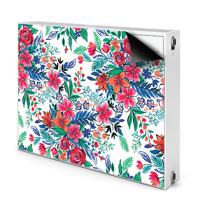 Magnetisk radiatorkåpa Färgglada blommor