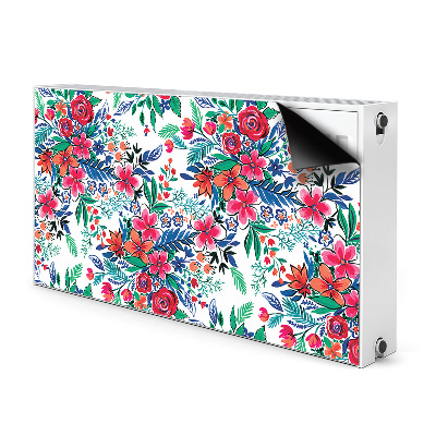 Magnetisk radiatorkåpa Färgglada blommor