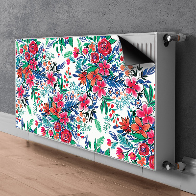 Magnetisk radiatorkåpa Färgglada blommor