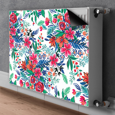 Magnetisk radiatorkåpa Färgglada blommor
