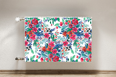 Magnetisk radiatorkåpa Färgglada blommor