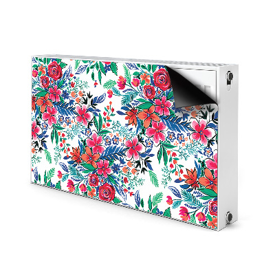 Magnetisk radiatorkåpa Färgglada blommor