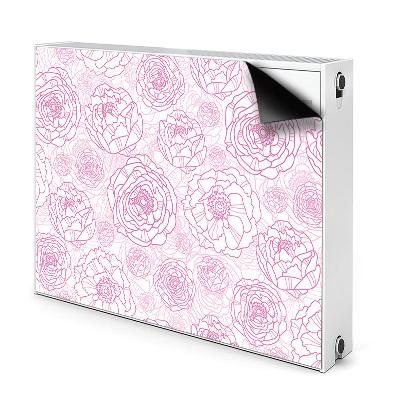 Magnetisk radiatorkåpa Rosa blommor