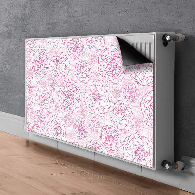 Magnetisk radiatorkåpa Rosa blommor