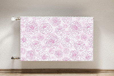 Magnetisk radiatorkåpa Rosa blommor