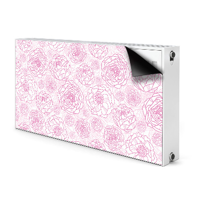 Magnetisk radiatorkåpa Rosa blommor