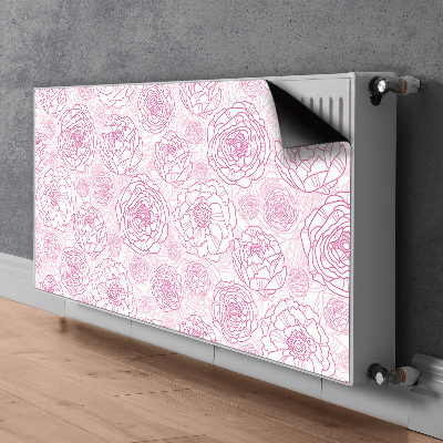 Magnetisk radiatorkåpa Rosa blommor